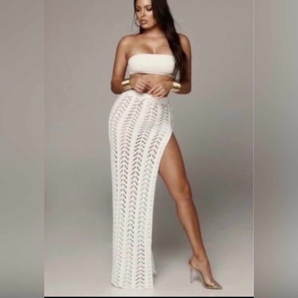 JLUXLABEL Crochet Maxi Skirt